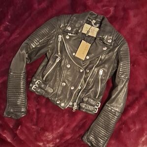 Burberry Iconic "Loseley" Leather Jacket NWT size 6 IT 40